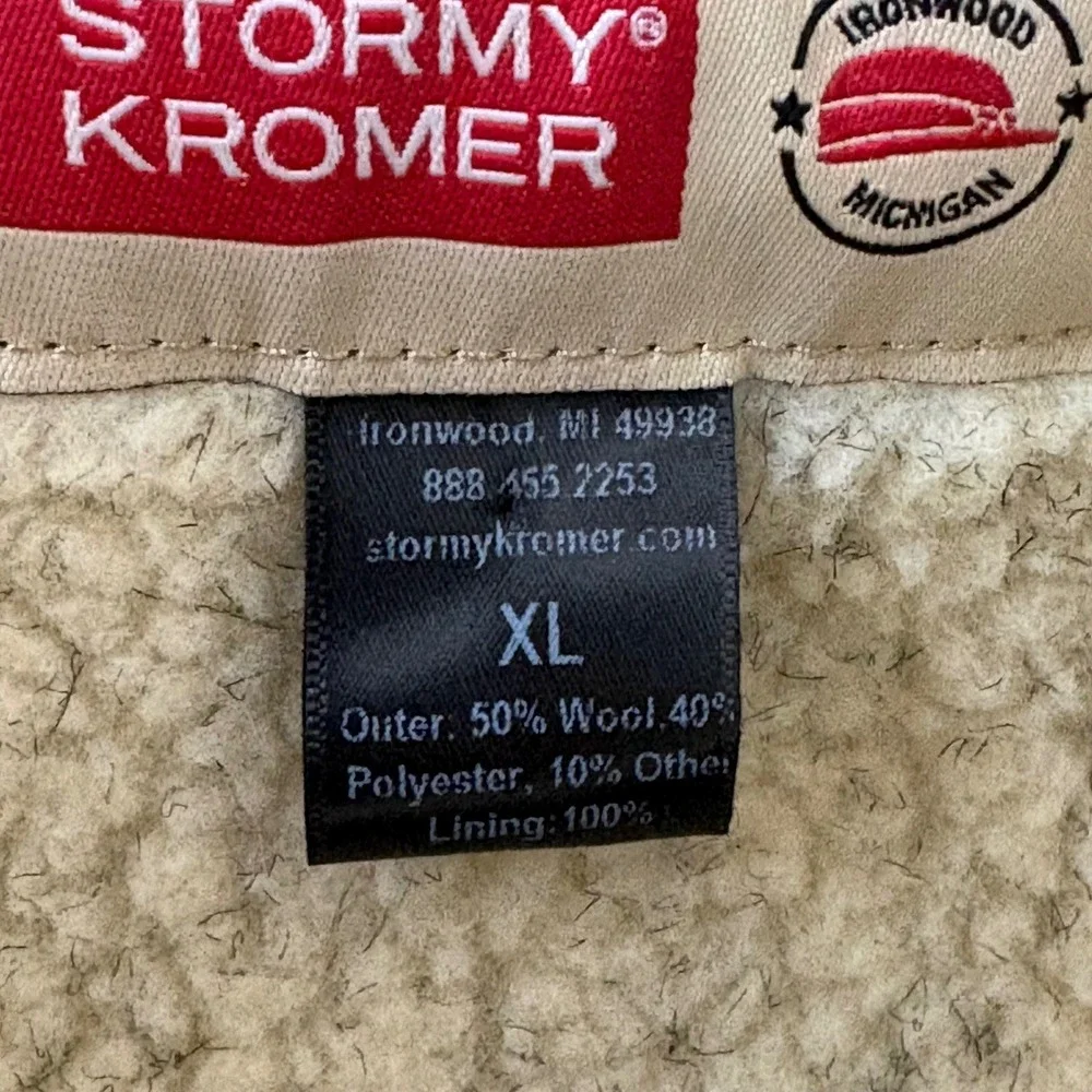 Stormy Kromer Mens XL Wool Blend Sherpa Lined Hood Jacket Glen Plaid Made in USA